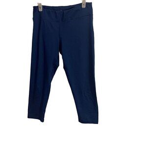 Gaiam Cobalt Blue Capri Printed Yoga Gym Workout Leggings Size Large